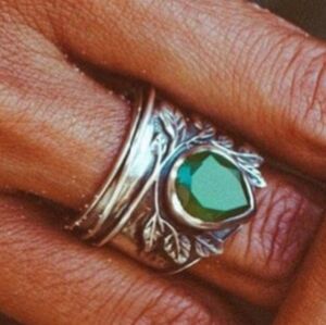 New Sundance Stainless "GREEN PASTURES" Sterling Silver Ring $100 OBO